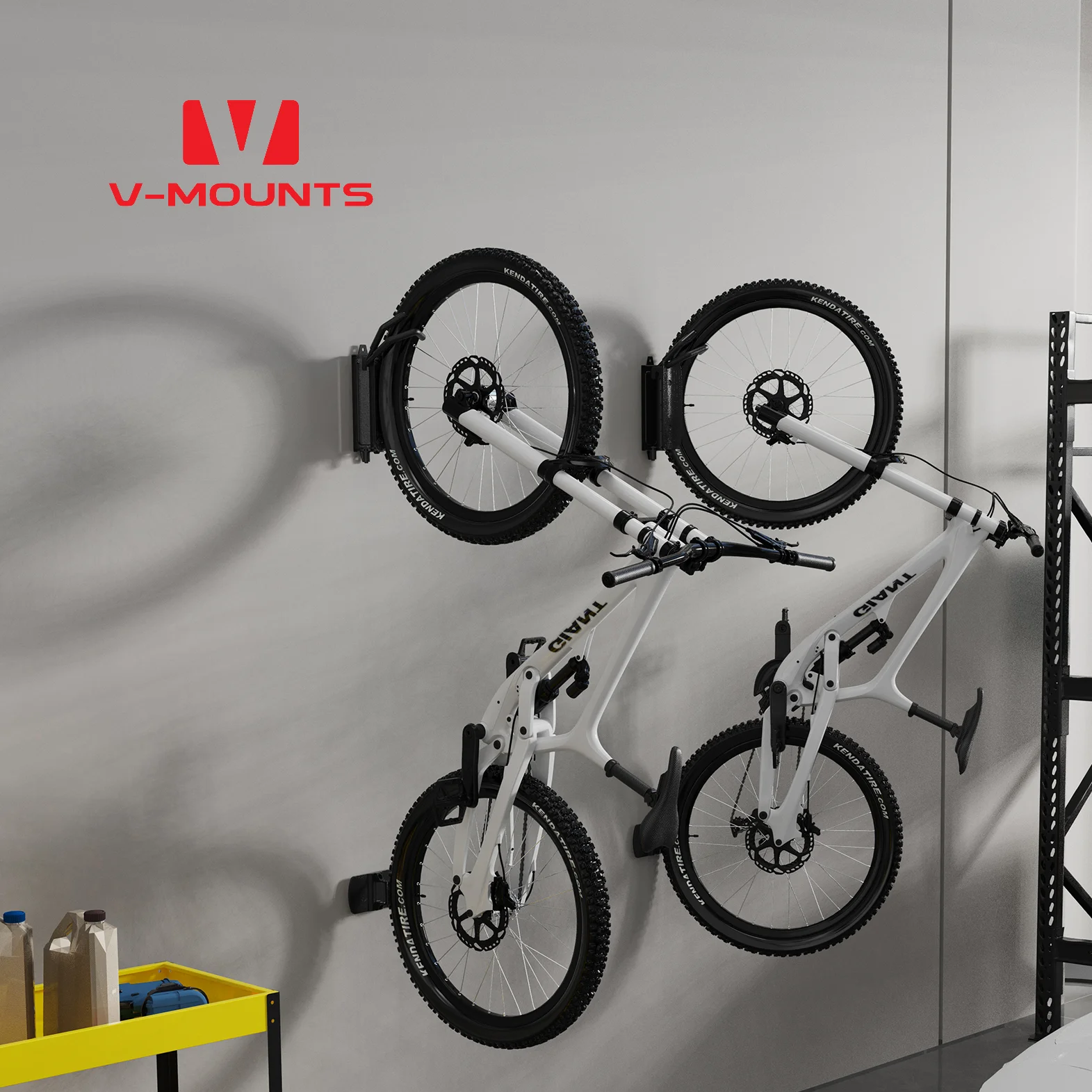 V-mounts Bike Rack Garage Wall Mount  Bicycle Swivel Parking Rack Swing -60°~+30° Vertical Bike Hanger Hook VM-BI005