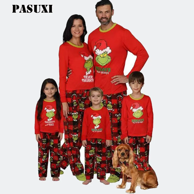 PASUXI Wholesale Christmas Pyjamas Sets Pjs Print Adult Onesie Kids Baby Clothes Matching Family Christmas Pajamas