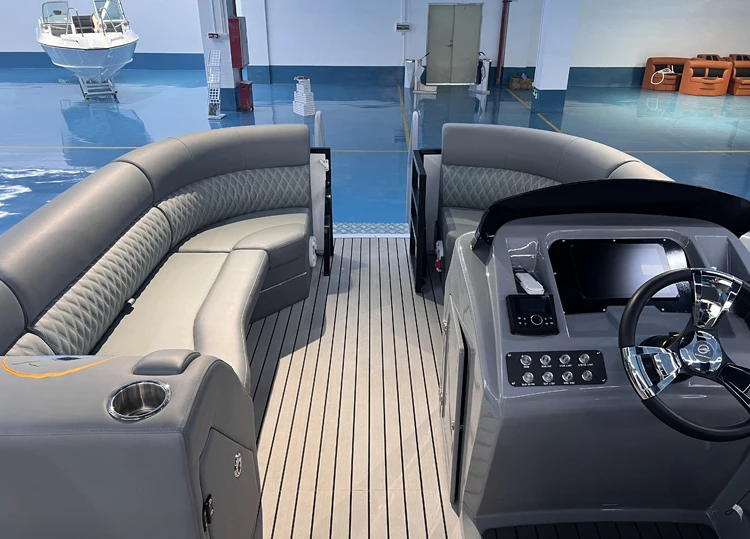 Customized Size Aluminum Pontoon Boat Water Sport Pontoon For Party and Traveling