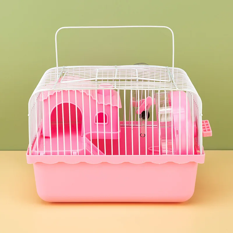 Spot Wholesale Hamster Small Cage For Simple Portable Cage Small Wire Cage Hamster Pastoral Portable Hamster