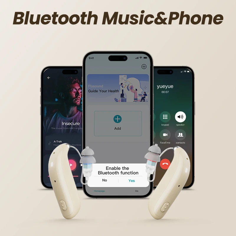 Best 16 Channel 50 Channel BTE Digital Hearing Aid Molds IIC Rechargeable Bluetooth Open Ear Headphones