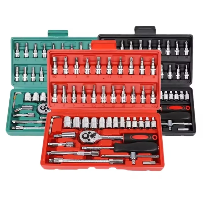 Professional Car Mechanic Tool Kit Portable Home hand Wrench Box Kit Combination OEM Support Tool Set