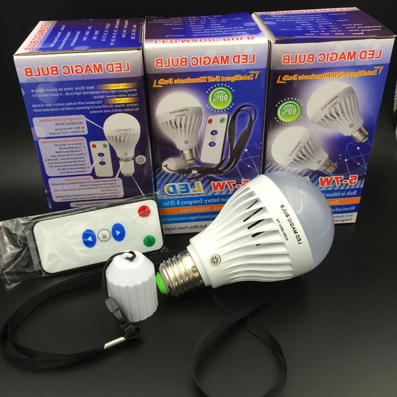 Rechargeable Led bulb 7W Emergency Light with Remote Controller and E27/E26/B22 Battery Emergency Bulb for Home Outdoor