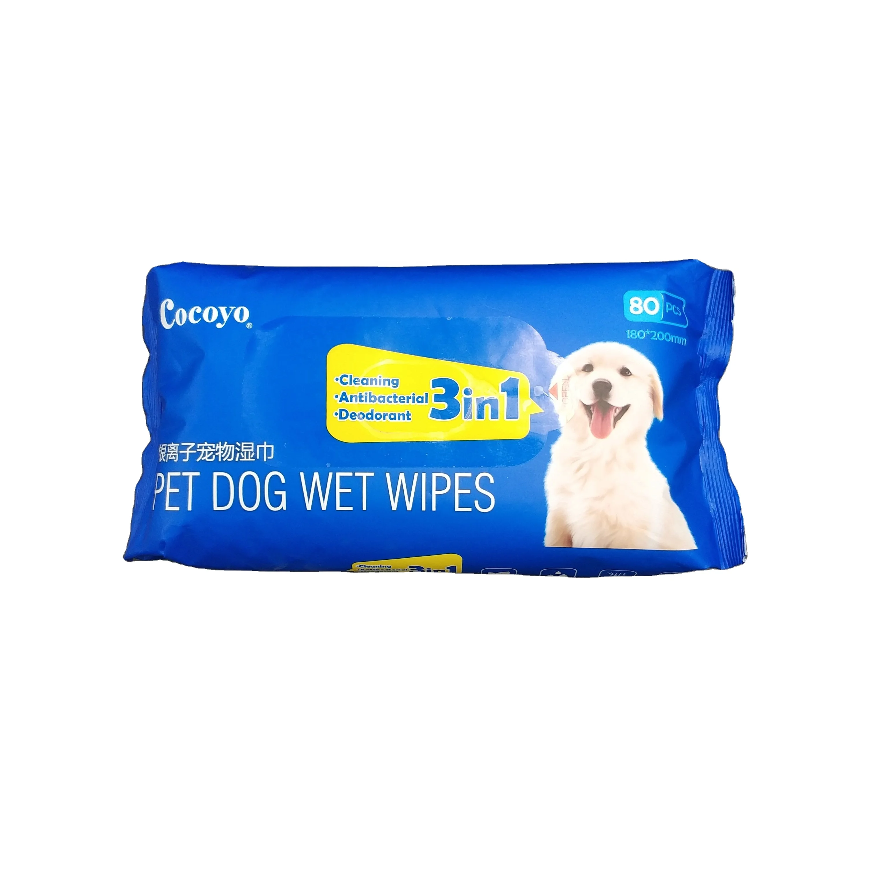 
OEM 80pcs cleaning pet wet wipes cleaning pet ear hand and eye 