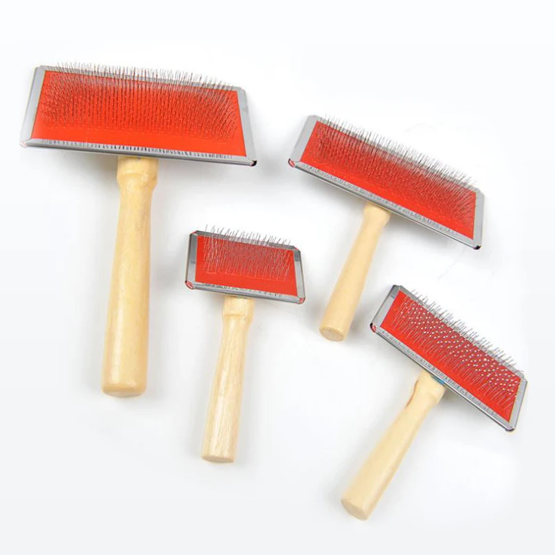 Pet Products Wooden Handle Fur Brush Cleaning Beauty