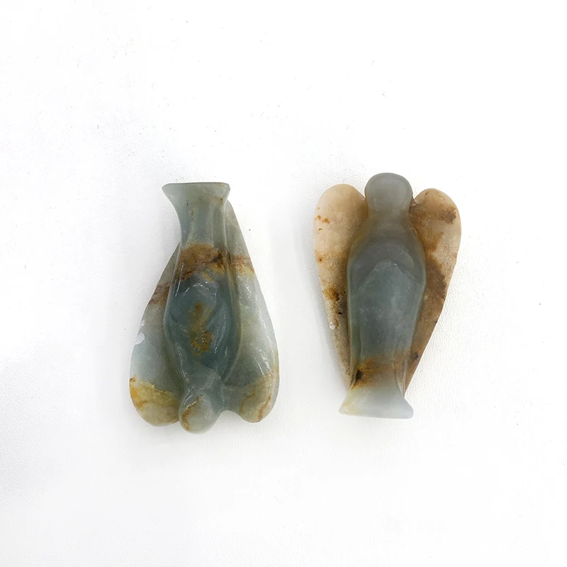 wholesale natural high quality crystal Angel crafts Blue crystal Blue agate Angel statue for Halloween decorations