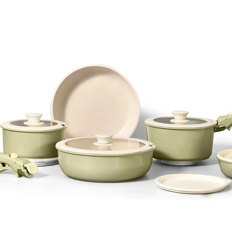 High quality Yongkang factory 12pcs granite cookware set non stick frying pan aluminium cooking pot sets cookware