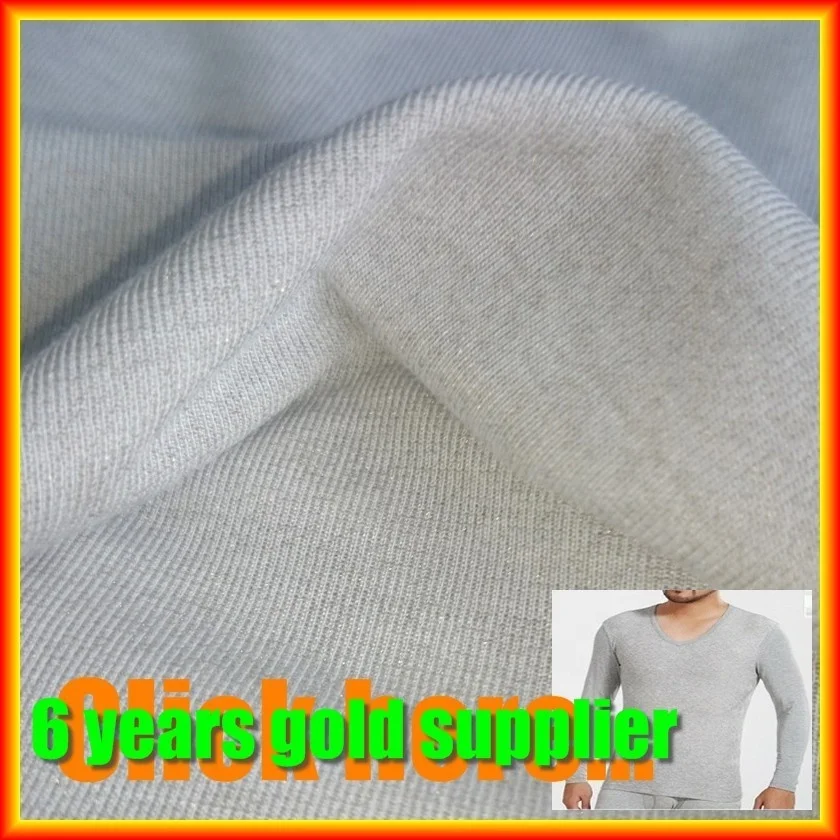 EMF protection knitted jersey spandex bamboo antibacterial nano silver underwear fabric