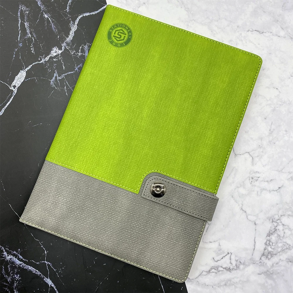 Custom PU Leather Spicing Stitching Notebook Magnetic Clasp Paperbound Planner 2025 Diary