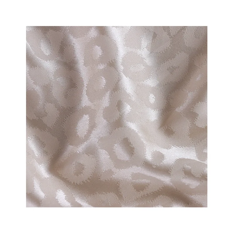 1865 Wholesale Polyester tiger leopard animal Jacquard Satin Pattern Slight Stretch Fabric For Dress Blouse Shirts