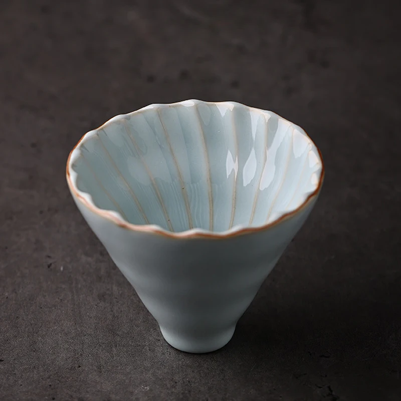 Ceramic Coffee Filter Cup Conical Hand-Brewed Coffee Filter Cup Single Hole Threaded Filter Cup