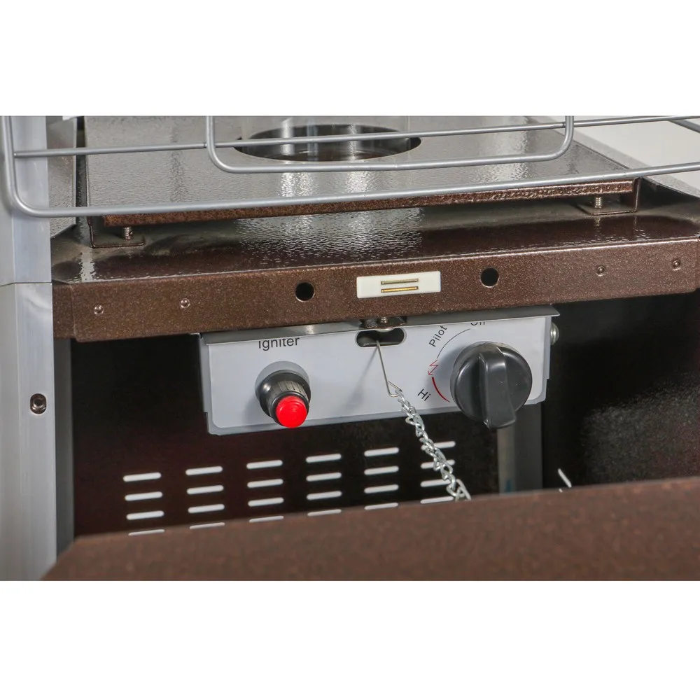 Low Price Portable Propane Patio Heater Novel Design Iron Tower Flame Pyramid for Outdoor Gardens Gas Water Heater from Malaysia