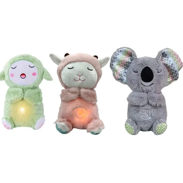 Stock breathing teddy bear super soft multi colors plush otter toy 30cm breathing otter sleeping otter