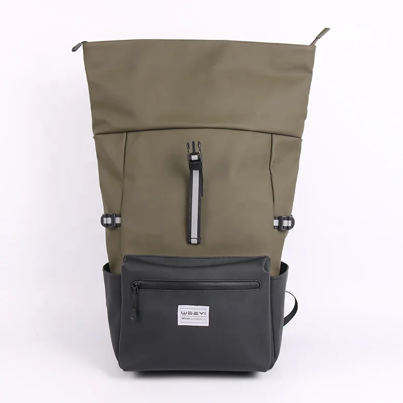 CHANGRONG Custom high quality waterproof travel roll top backpack for men