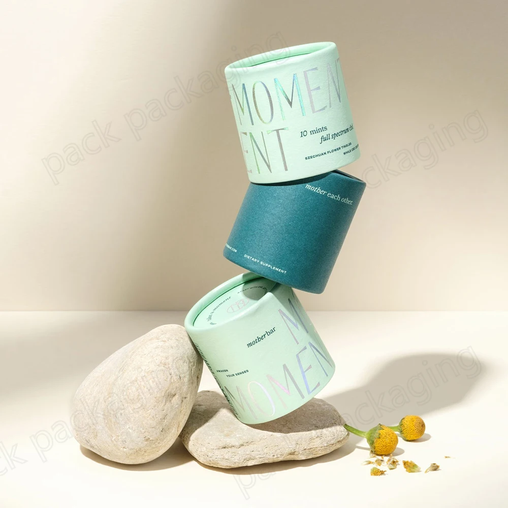 High Quality Custom round Cylinder paper tube pink coffee packaging eco-friendly coffee and snack box