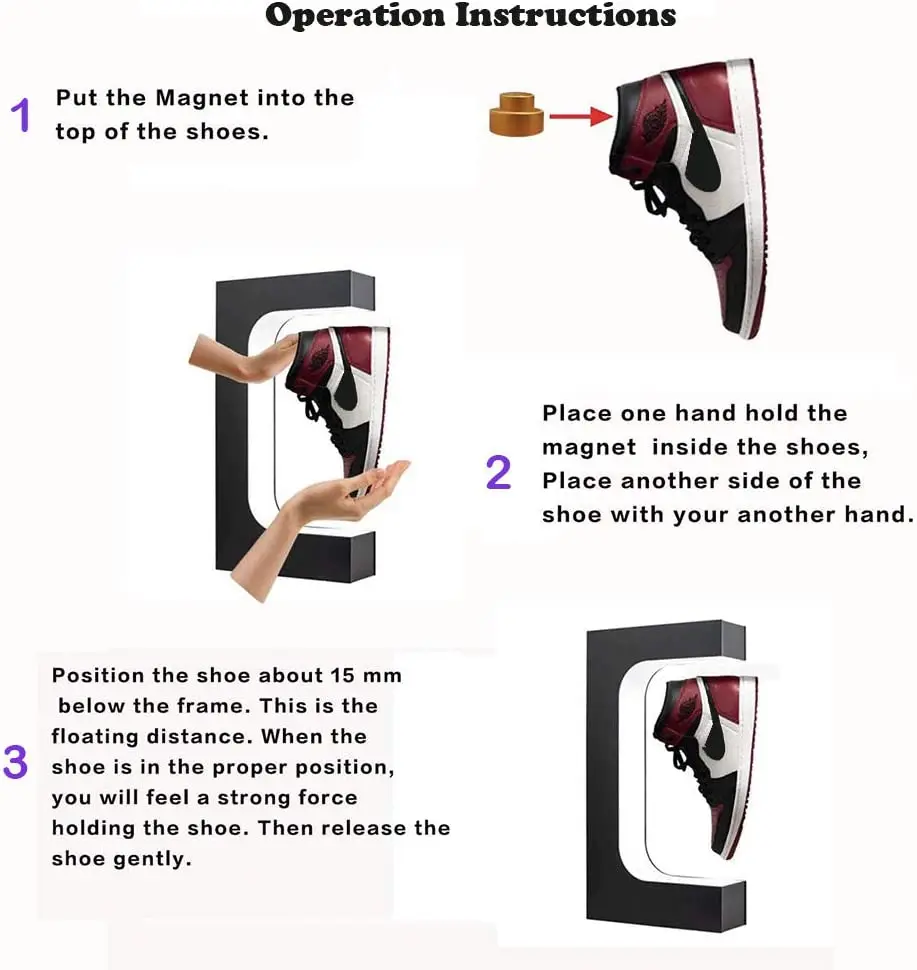 OEM 16 Colors remote Levitating Shoe Display Stand With Adjustable Weight Knob  Floating sneaker rack shoe shelf holder