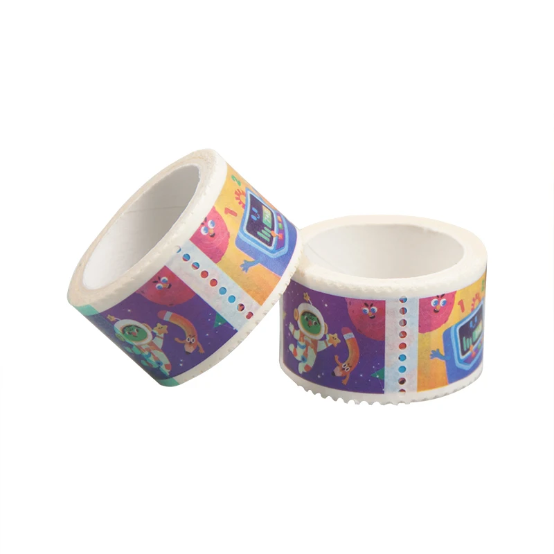 Wholesale Die Cut tear able Repositionable Perforated Washi Tape  Stamp Stickers Custom Adhesive Paper Tape