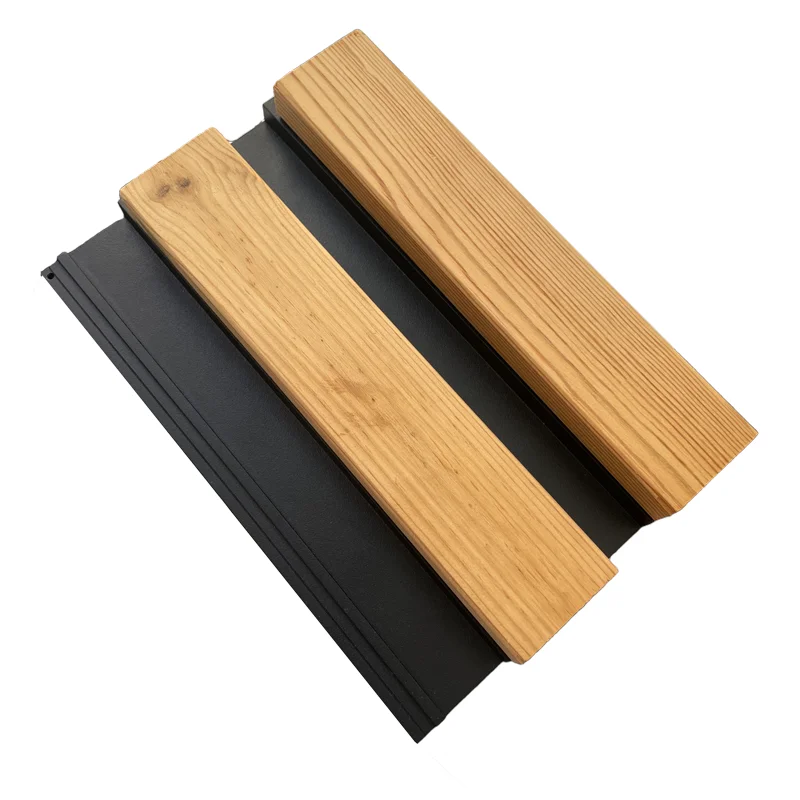 Modern Alu-Wood Exterior Acoustic Panels Veneer Finish Outdoor Wall Panel Grill Sound Advantage Studio Use 3D Model Available