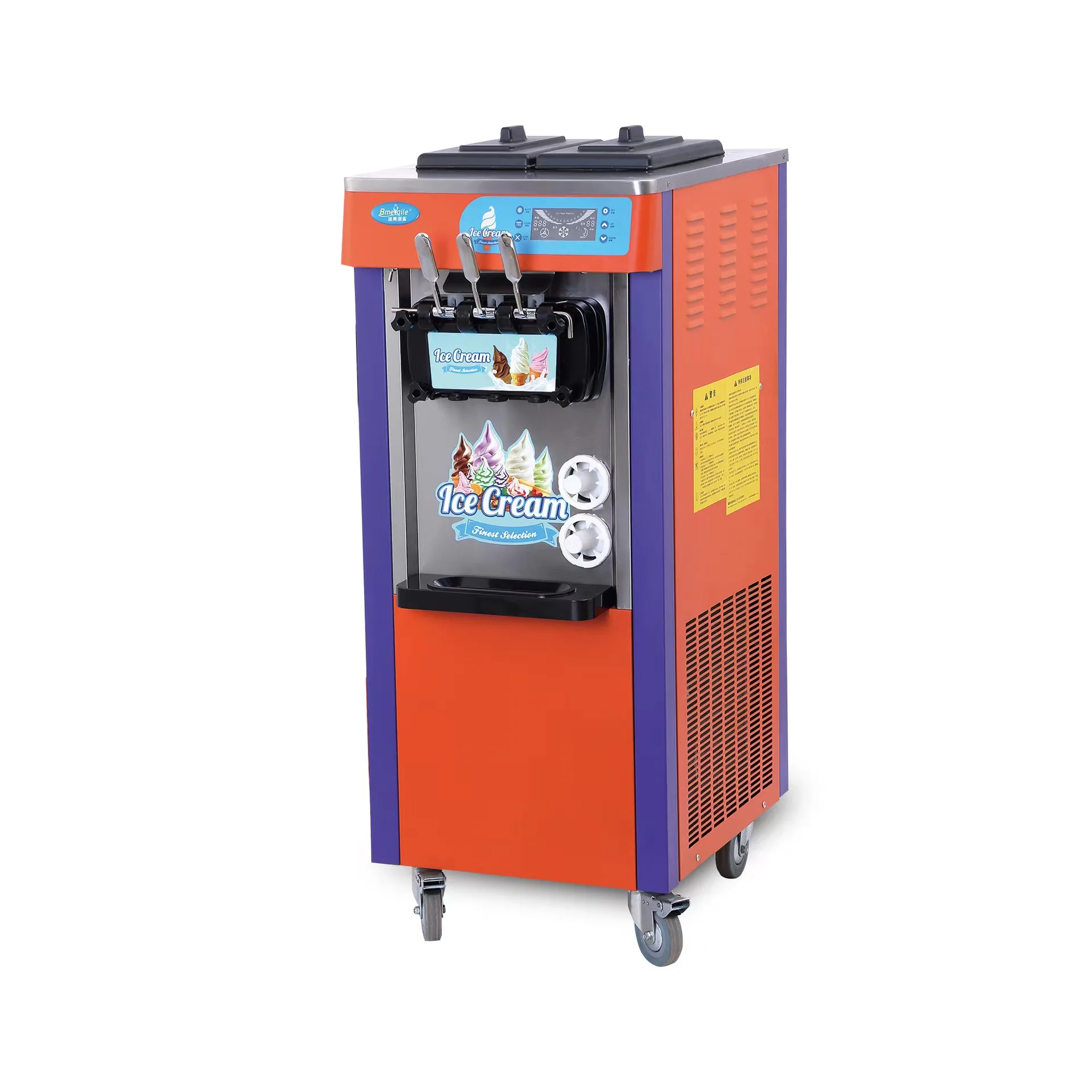 hot selling 3 flavor Floor Model machine ice cream with air pump  with double compressor system for sale