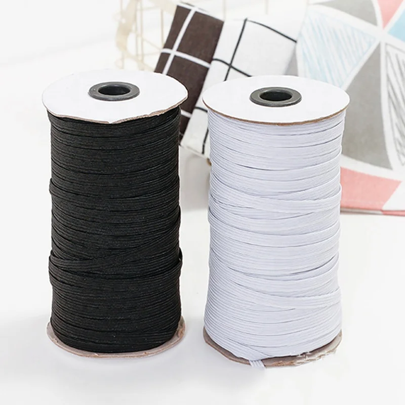
In stock factory band elastic wholesale 6mm elastic band/custom White color elastic ribbon earloop wristband 