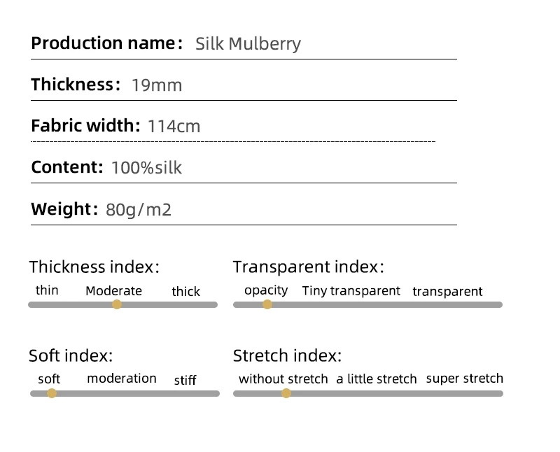 
Hot sale Silk stretch satin Ready to Ship No MOQ 114cm 19mm 100% Pure Natural Mulberrry Silk Fabric 