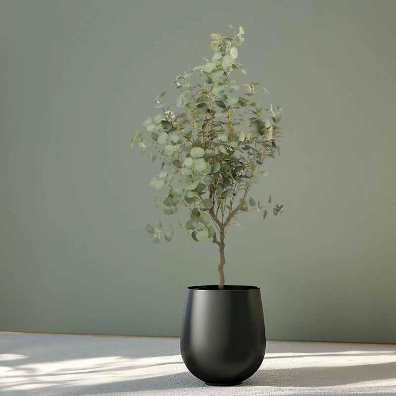 New Design Eucalyptus Tree Artificial Greenery Plants Ornaments Silver Dollar Leaves for living room decoration