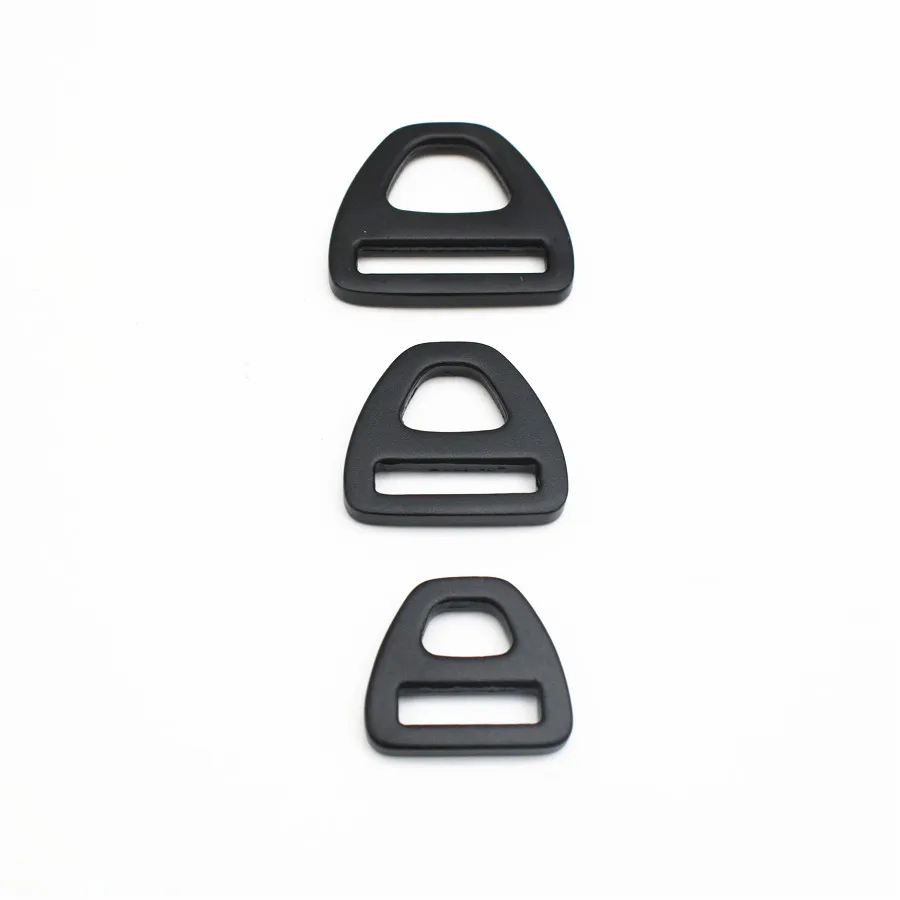 Anodized Black 15mm 20mm 25mm Aluminum D Ring Buckle Strong Triangle Hook Multi-Way For Pet Collar Bag Parts Accessories