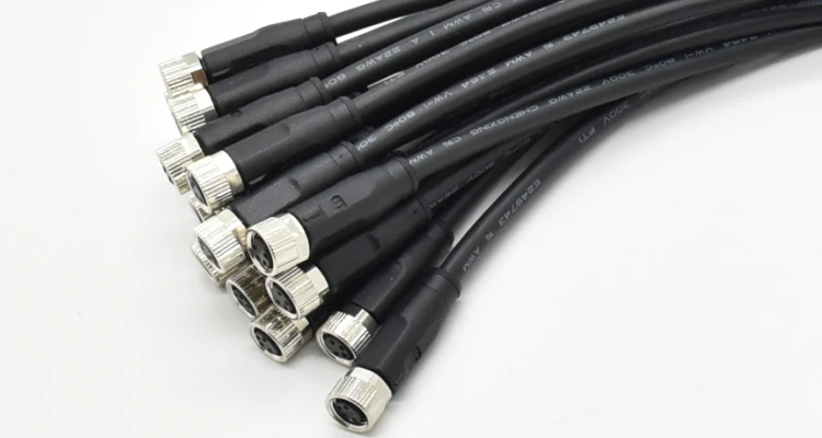 M8 Connector 4 Pin Waterproof Electrical Amphenol Sensor Cable Female Electronic Connector