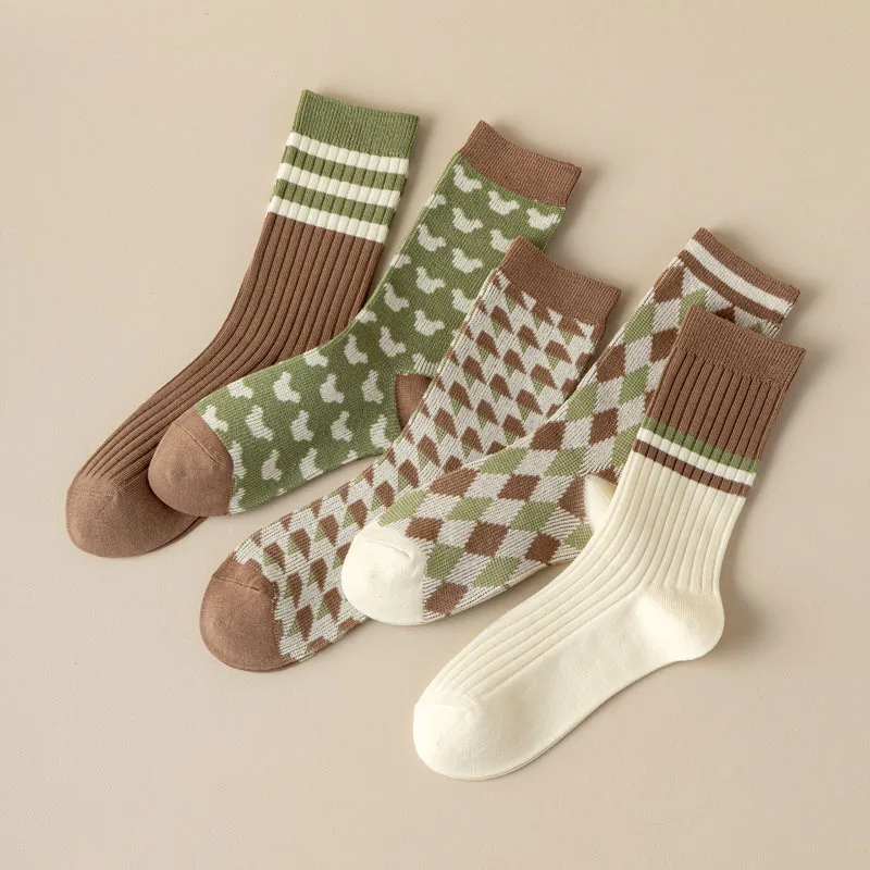 Wholesale Double Needle Socks Calcetines De Algodon Crew Women Cotton