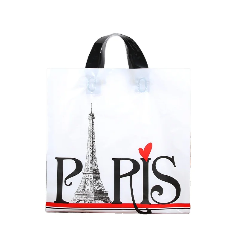 CTCX Factory Wholesale Eco Friendly CustomPrinting PE Die-cut Plastic Shopping Bag Bolsas Personalizadas Plastic Handle Tote Bag