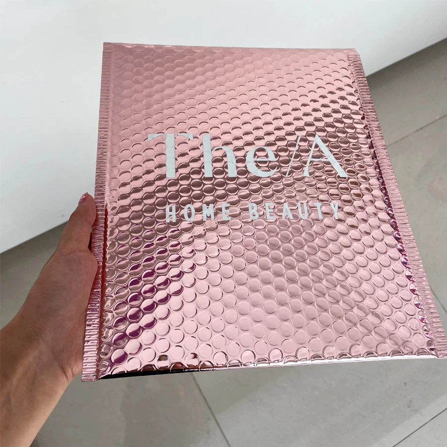 Custom Designer Gold Shipping Envelopes Mailing Bags Self Seal Adhesive Padded Packaging Poly Bubble Mailers