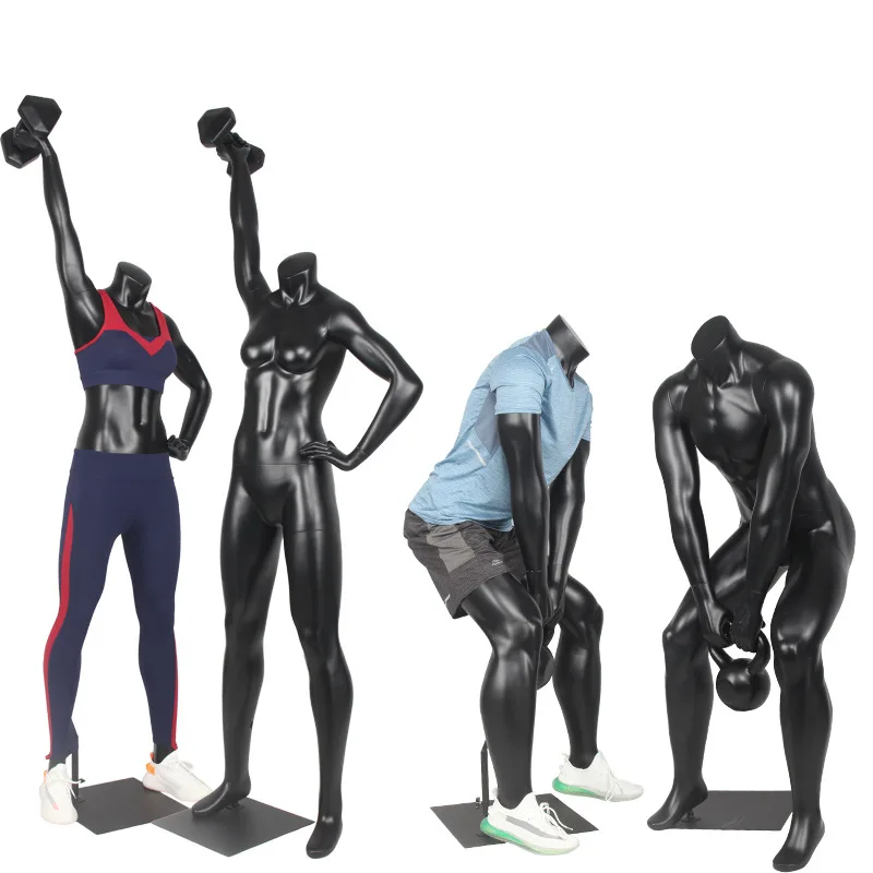 New Style High Quality  Sport  Display Clothes Mannequin Black  Model Full Body  Male Or Female Mannequin for Clothing