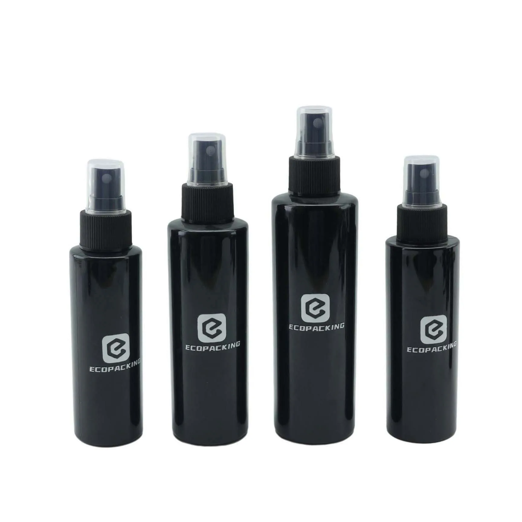 Black cosmetic 50ml 60ml 100ml 120ml 150ml 200ml 250ml 500ml spray plastic bottles
