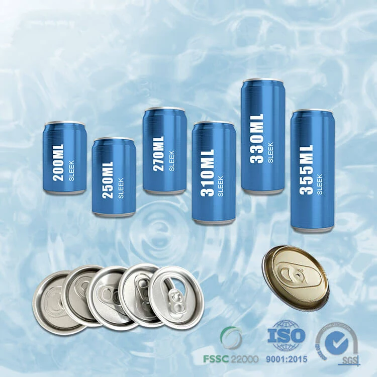 Sleek 330ml Wholesale Food Grade Empty Customized Aluminium Sleek 330ml Beverage And Beer Can