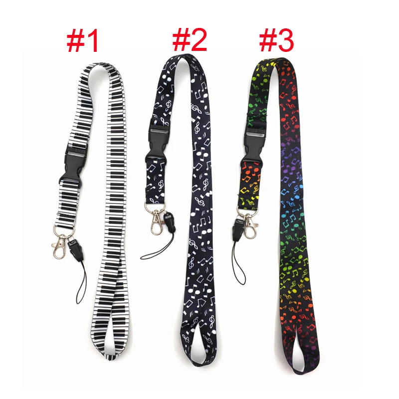  Music Digital Buckle Lanyard New Design Piano Rainbow for Keys ID Card Phone Straps Hanging Rope