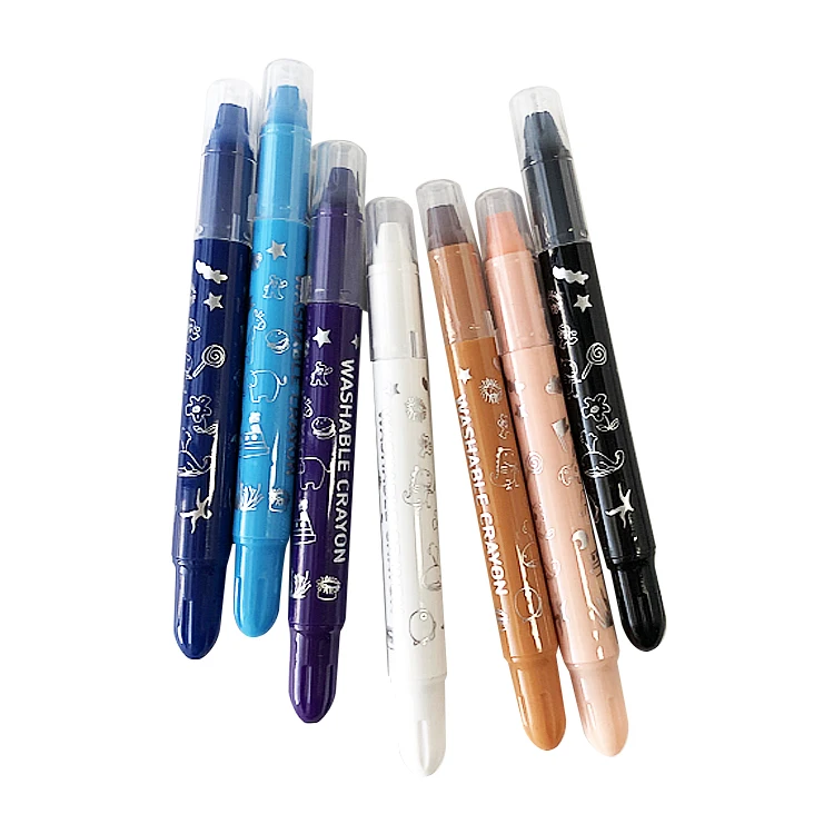 kids art drawing stationery supplies 12 colors wax crayons customizable twistable silky crayon with pvc box package