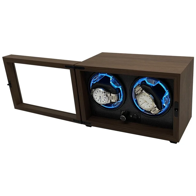 Popular 2 Winder Slot Automatic Mechanical Watch Shaker Winder Auto stop Led Organizer