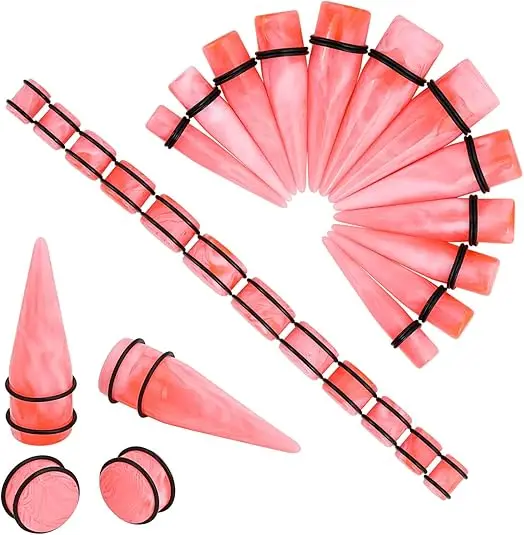 Factory Supply Fascinating Price Set of Ear Taper Plug Piercing Jewelry Mixed Colour 24Pcs Ear Taper and Plug
