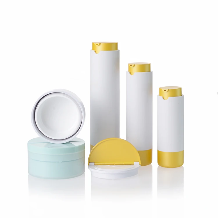 Wholesale Empty 50G 100G Double wall Jar Face Cream Containers Cosmetic Spatula Replaceable Cream Jar with Flip Top Cap Lid