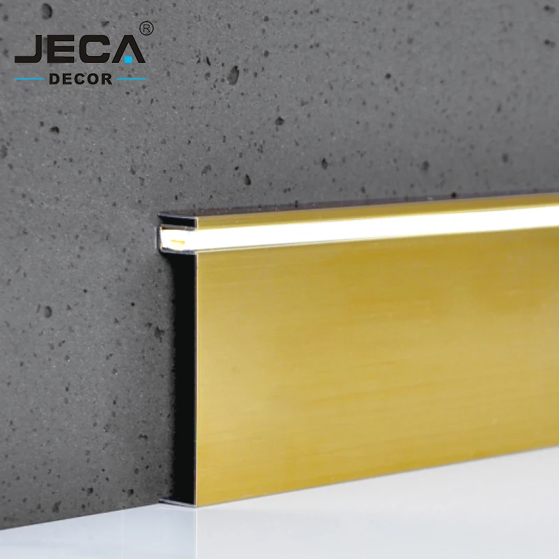 JECA High Quality Tile Accessories LED Skirting Board For Floor Decoration Factory Directly LED Golden Baseboard