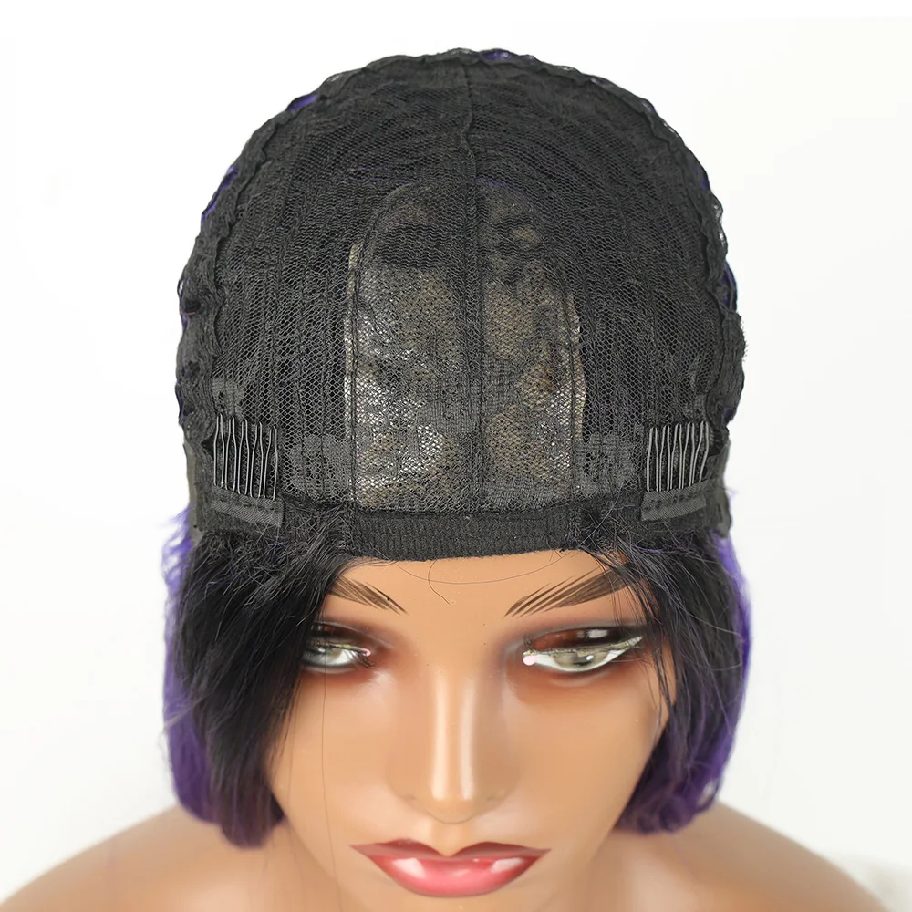 Synthetic Long Bob Wig with Lace Front Wavy Layered Curly Natural Wave Straight Style Bangs-Protein Fiber for Wholesale