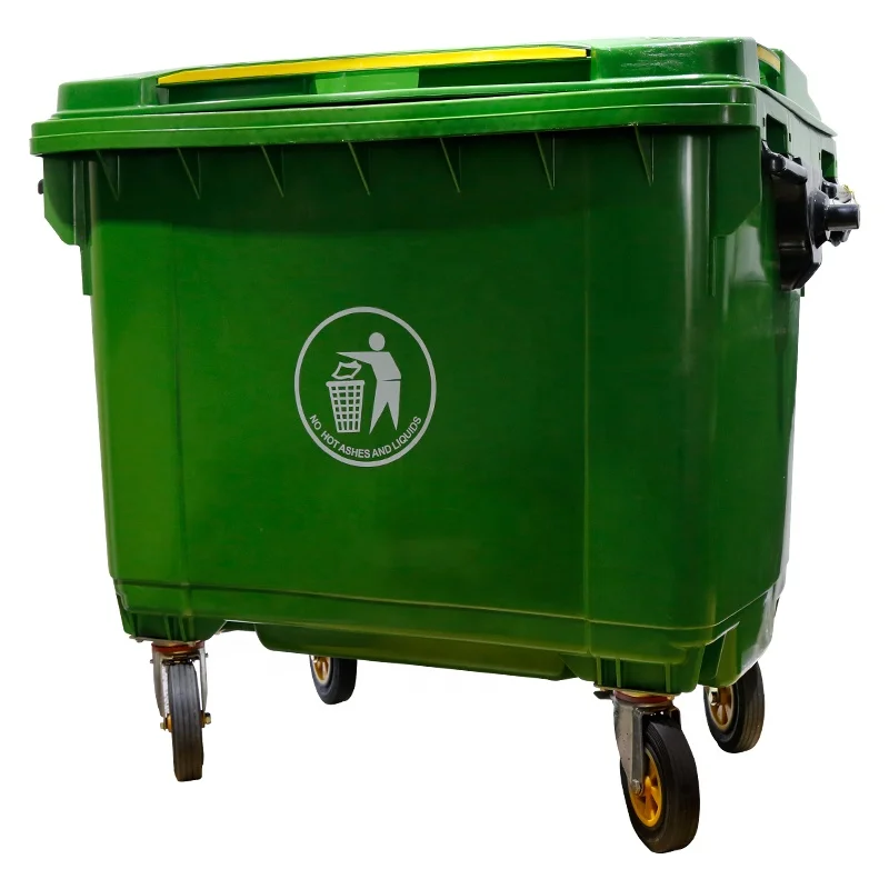 1100 liters large capacity waste bins with rubber wheels or pedal