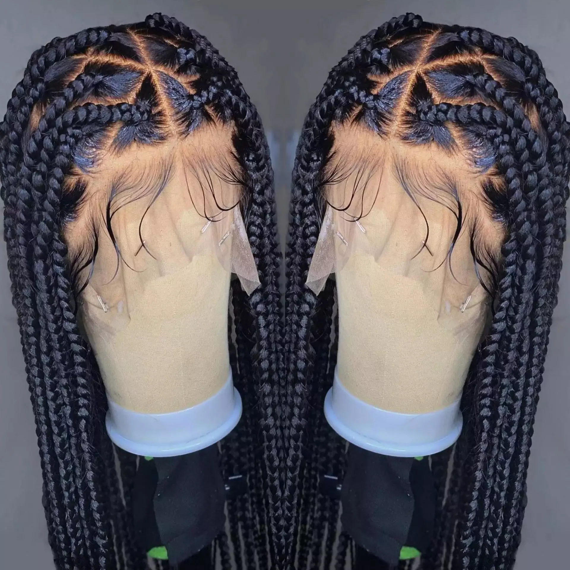 Wholesale Transparent Lace Braided Wigs Different Styles Human Hair Hd 360 Full Lace Braided Wigs For Black Women Lace Front