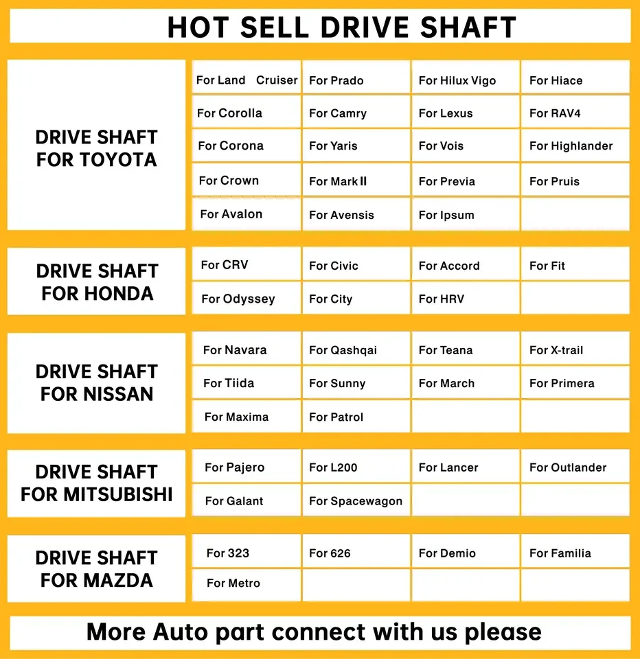 Excellent Quality Auto Parts Supplier CCL Brand Transmission Shaft Right Side For Hyundai cars 960MM