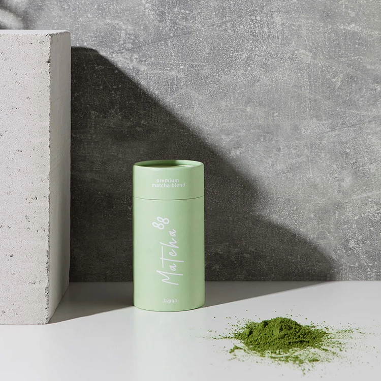 Recycclable Biodegradable Paper Tube With Custom Metal Lid Mouth Sealing for Loose Leaf Tea