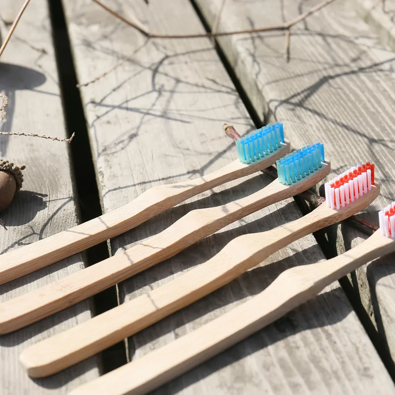 Eco-friendly Custom nature bamboo toothbruh with wave shape bristle Toothbrush Natural Eco Friendly Soft Home Use T
