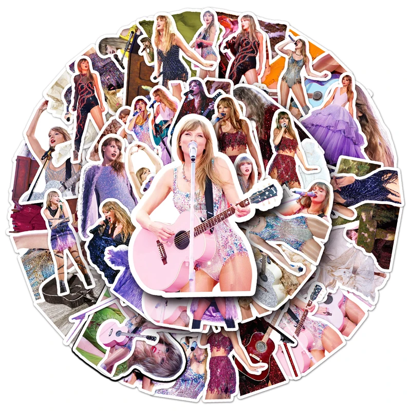 52PCS Factory Hot Sale Original Cartoon Star Custom Sticker Die Cut Printing Wall Taylor Concert Sticker