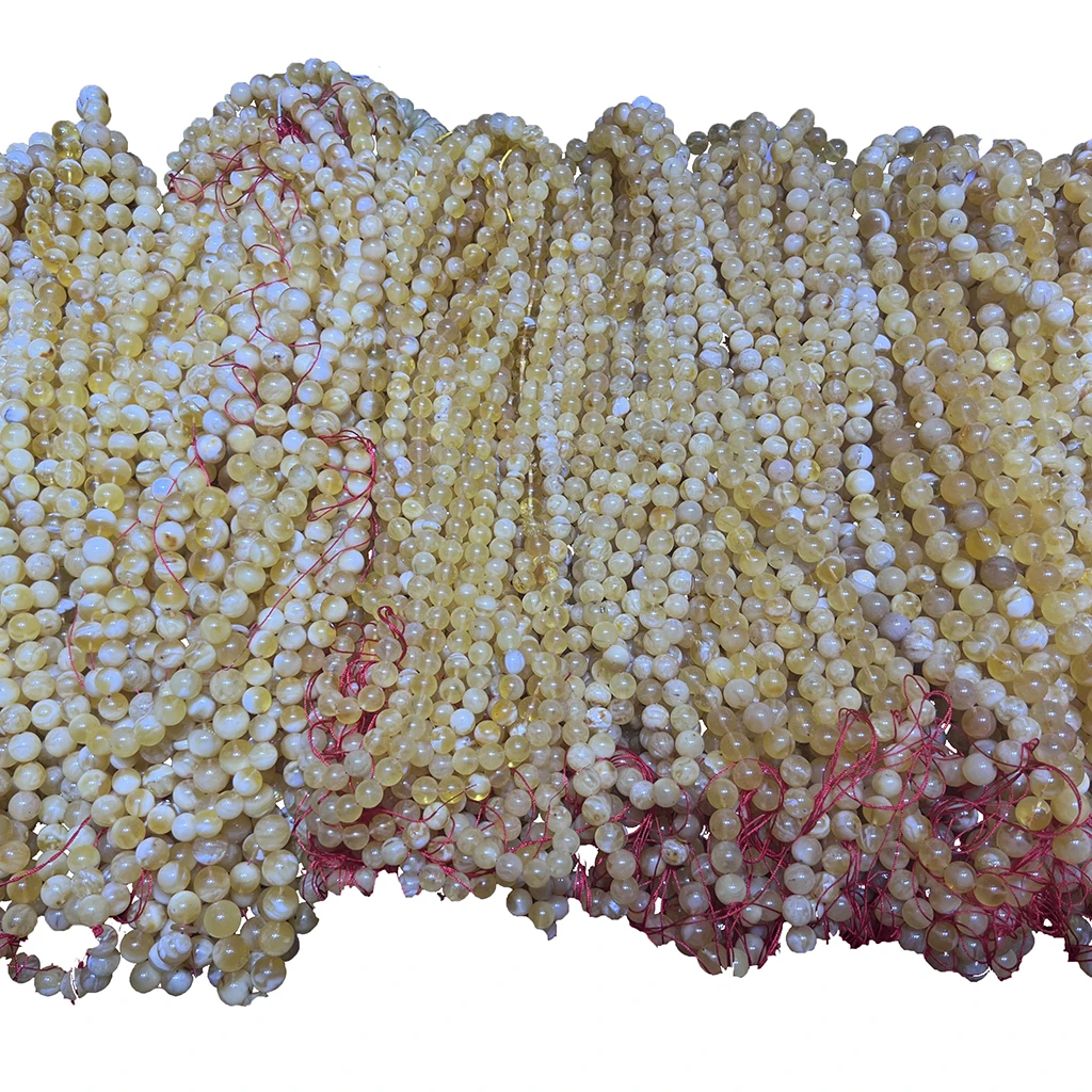 Natural amber jewelry Russian amber round beads 10-14mm complete Muslim prayer beads Imam cheap