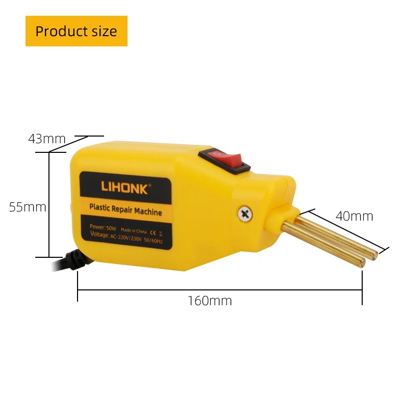 LK-507-2 compact design hot staples plastic welding machine plastic welding tool with wave nails car bumper repair kit 50W
