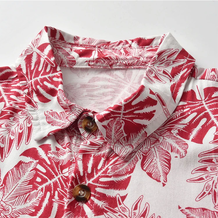 Fashion Summer Children's Clothes Boys Short Sleeve Floral Print Shirt